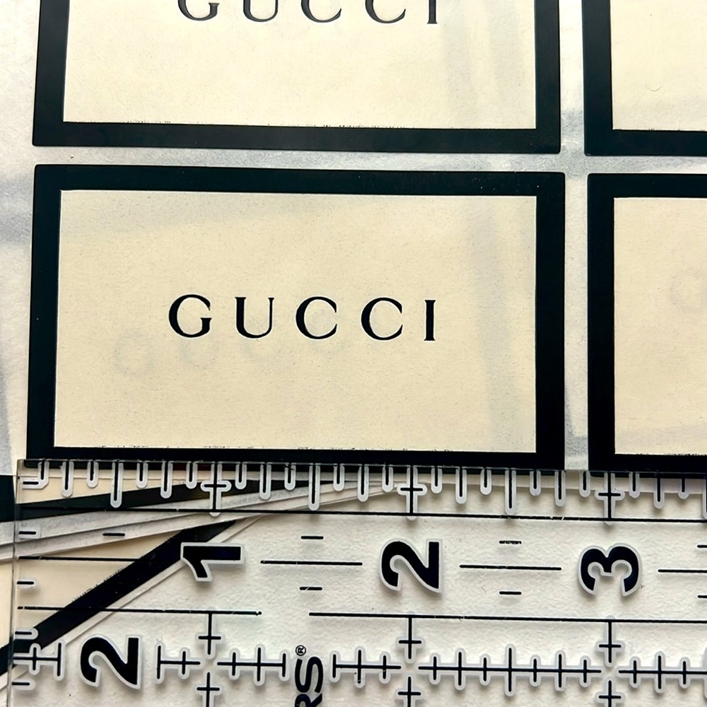 Original Collector’s Item Gucci Cream and Black Stickers /seals Labels - Picture 3 of 6